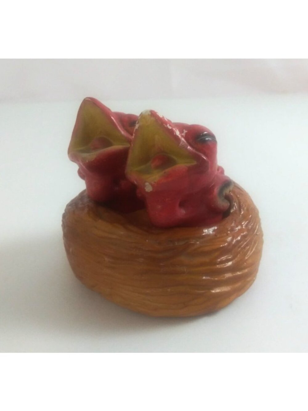 Vintage 1950s Chalkware Baby Birds In Nest Salt & Pepper Shakers Japan